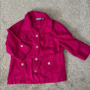 Bright Fuchsia Button-Front Jacket